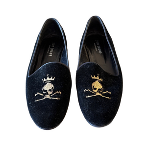 Jon Josef black velvet loafers